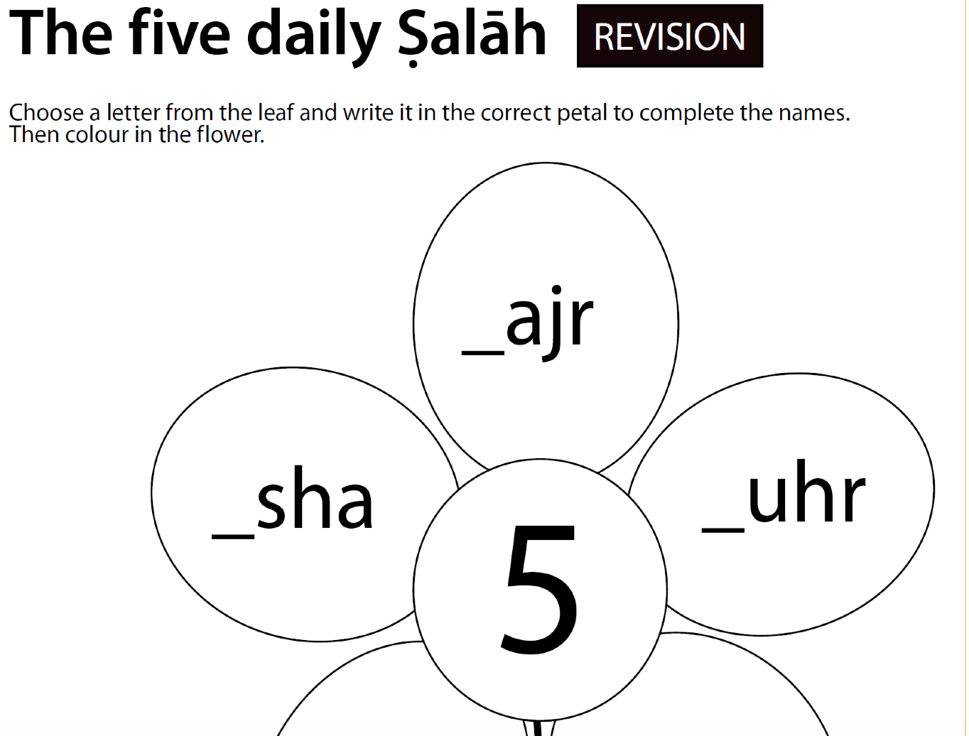 Salah Flower Revision Sheet - Safar Resources