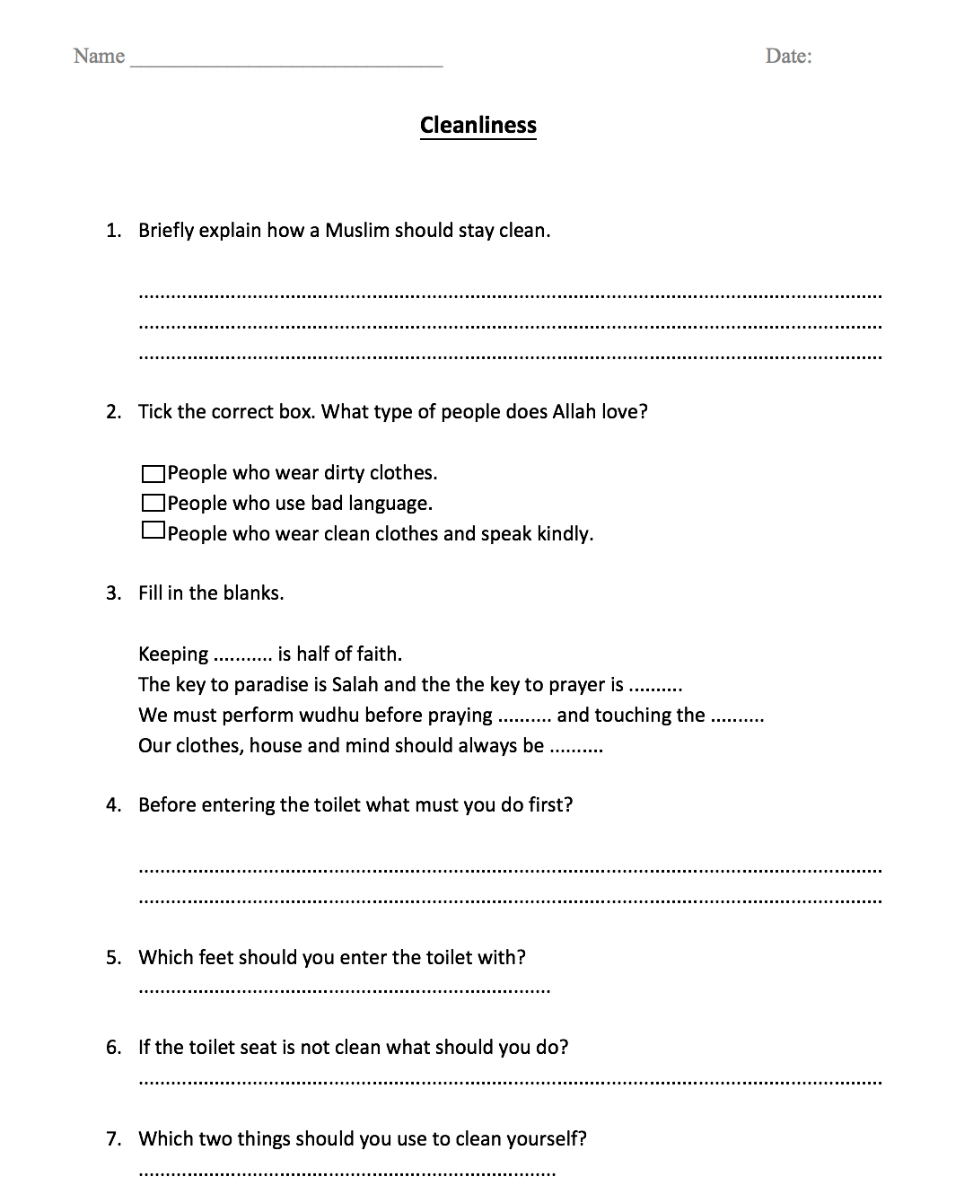 Cleanliness/Manners of Using the Toilet Worksheet Safar Resources Cleanliness/Manners of Using the Toilet Worksheet Safar Resources